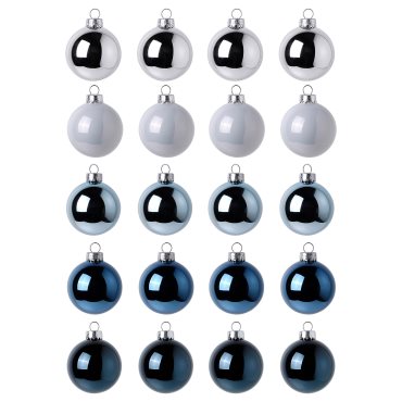 VINTERFINT, decoration bauble/glass/20 pack, 6 cm, 605.273.01
