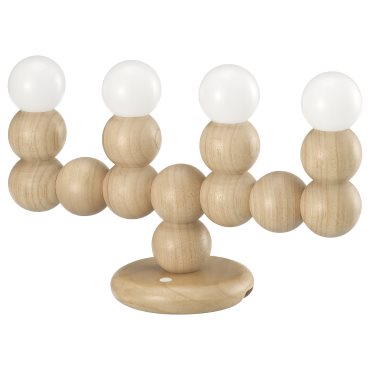 STRÅLA, candelabra with built in LED light source, battery-operated/white, 606.066.47