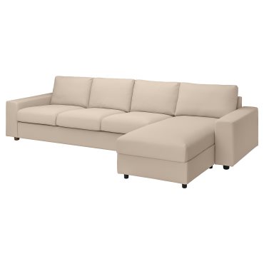 VIMLE, 4 θέσιος καναπές με σεζλόνγκ με πλατιά μπράτσα, 694.017.69