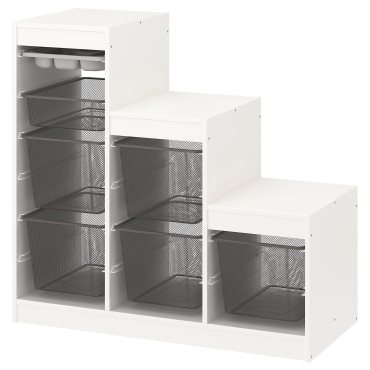 TROFAST, σύνθεση αποθήκευσης με κουτιά/δίσκο, 99x44x94 cm, 694.808.70