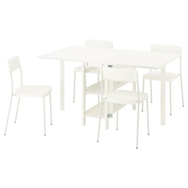 VIHALS, gateleg table and 4 chairs, 39/95/151x90 cm, 695.899.50