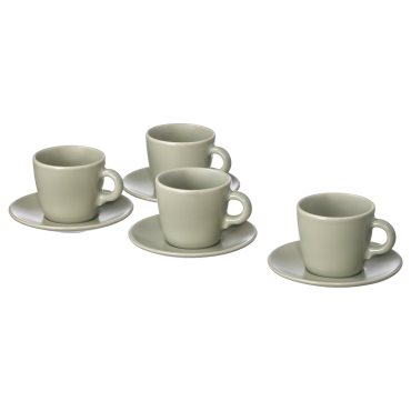 FÄRGKLAR, cup with saucer 4 pack, 7 cl, 704.781.83