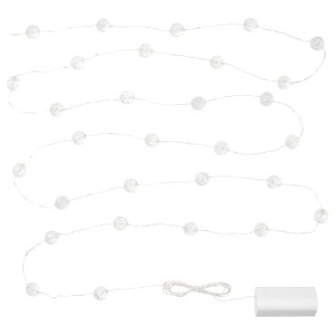 STRÅLA, lighting chain with built-in LED light source/30 lights//iceball/battery-operated, 705.626.81