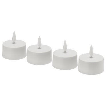 SKATGÅS, tealight with built in LED light source, 4 pack, 906.201.09