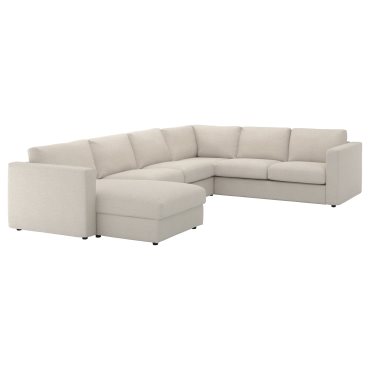 VIMLE, γωνιακός καναπές, 5 θέσεων με σεζλόνγκ, 993.995.81