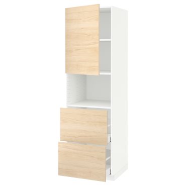 METOD, high cabinet for microwave with door/2 drawers, 60x60x200 cm, 994.628.22