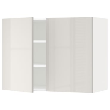 METOD, ντουλάπι τοίχου με ράφια/2 πόρτες, 80x60 cm, 994.668.44