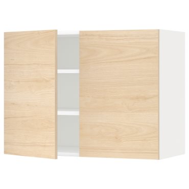 METOD, wall cabinet with shelves/2 doors, 80x60 cm, 994.685.36