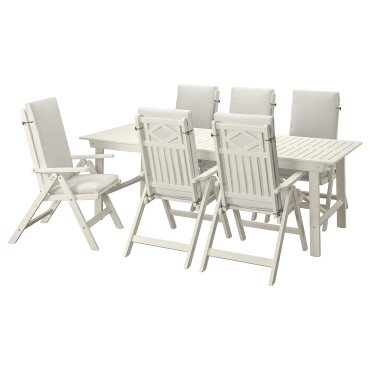 BONDHOLMEN, τραπέζι/6 καρέκλες με ρυθμιζόμενη πλάτη, εξωτερικού χώρου, 095.512.38
