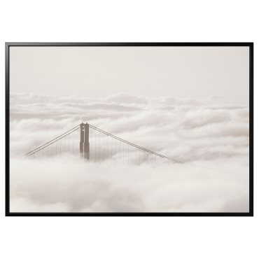 BJÖRKSTA, picture/bridge and clouds, 200x140 cm, 195.089.37