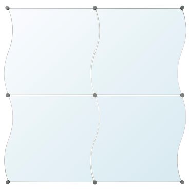 KRABB, mirror/4 pack, 44x40 cm, 251.625.00