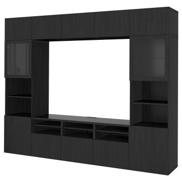 BESTÅ, σύνθεση αποθήκευσης TV/γυάλινες πόρτες/συρτάρια ανοίγματος με πίεση, 300x42x231 cm, 294.110.01