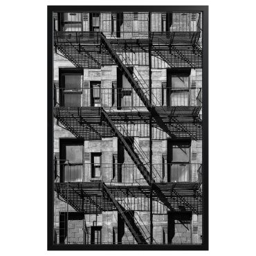 BJÖRKSTA, picture with frame/Balconies, 78x118 cm, 295.089.51