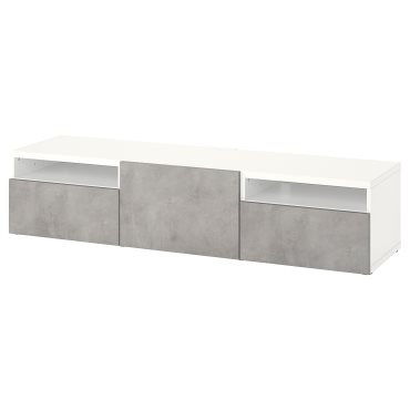 BESTÅ, TV bench with door/drawers push open, 180x42x39 cm, 394.324.75