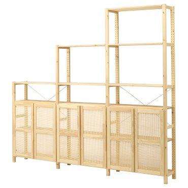 IVAR, shelving unit with doors, 259x30x226 cm, 594.034.72