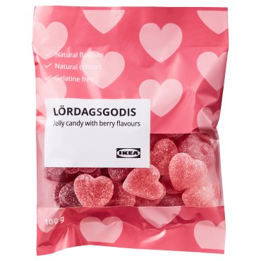 LORDAGSGODIS, jelly candy  with berry flavours, 100 g, 704.805.53