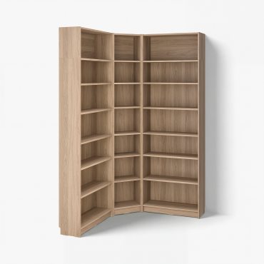 BILLY, bookcase corner combination with height extension units, 136/136x28x237 cm, 794.835.52