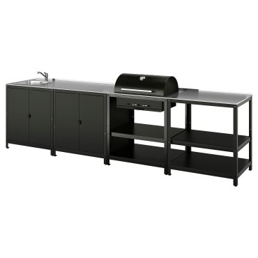 GRILLSKÄR, νεροχύτης κουζίνα/ψησταριά κάρβουνου/εξωτερικού χώρου, 344x61 cm, 794.968.80
