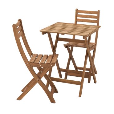 ASKHOLMEN, table and 2 folding chairs/outdoor, 60x62 cm, 795.290.98