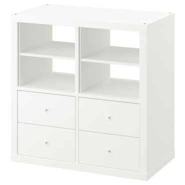 KALLAX, shelving unit with 4 drawers/2 shelf inserts, 77x77 cm, 795.529.51