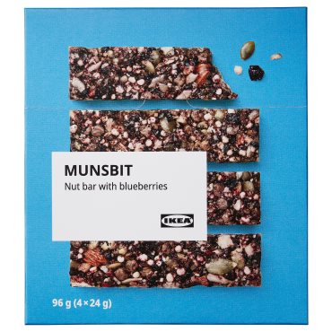 MUNSBIT, nut bar with blueberries 4 pack, 96 g, 804.665.42