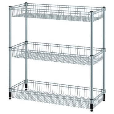 OMAR, shelving unit with 3 baskets, 92x36x94 cm, 804.830.75