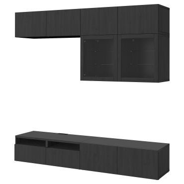 BESTÅ, TV storage combination/glass doors/drawers soft closing, 240x42x231 cm, 994.121.58