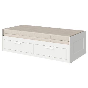 BRIMNES, day-bed with 2 drawers/2 mattresses, 80x200 cm, 994.945.02