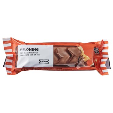 BELONING, milk chocolate bar with caramel and salty almond filling/UTZ certified, 45 g, 004.799.49