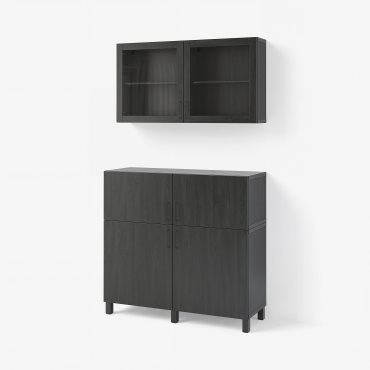 BESTÅ, storage combination with doors/drawers soft closing, 120x42x213 cm, 094.124.93