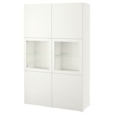 BESTÅ, storage combination w glass doors,, 120x42x193 cm, 290.594.48
