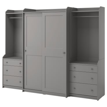 HAUGA, wardrobe combination, 258X55X199 cm, 293.882.32