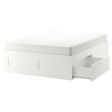 BRIMNES, bed frame with storage, 160X200 cm, 399.029.37