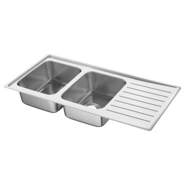 VATTUDALEN, ένθετος διπλός νεροχύτης/επιφάνεια αποστράγγισης, 503.151.68