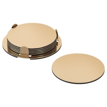 GLATTIS, coasters with holder, 6 pack, 503.430.05