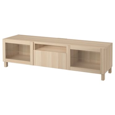 BESTÅ, TV bench with doors/drawer soft closing, 180x42x48 cm, 593.291.99