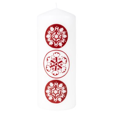 VINTER 2020, unscented block candle/snowflake pattern, 20 cm, 704.720.01