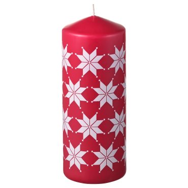VINTER 2021, unscented block candle/star pattern, 20 cm, 904.984.15