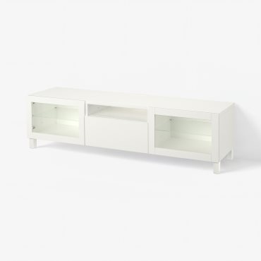BESTÅ, έπιπλο TV με πόρτες/συρτάρι με μαλακό κλείσιμο, 180x42x48 cm, 993.291.97