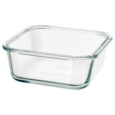 IKEA 365+, δοχείο αποθήκευσης τροφίμων τετράγωνο/γυαλί, 600 ml, 003.592.06