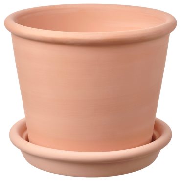 MUSKOTBLOMMA, plant pot with saucer in/outdoor, 15 cm, 304.548.91