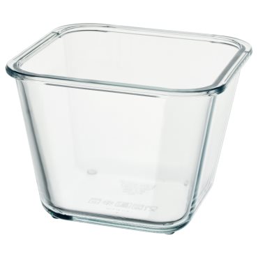 IKEA 365+, δοχείο αποθήκευσης τροφίμων τετράγωνο/γυαλί, 1.2 l, 403.592.09