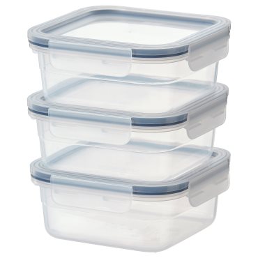 IKEA 365+, δοχείο αποθήκευσης τροφίμων, 3 τεμ. 750 ml, 604.521.74