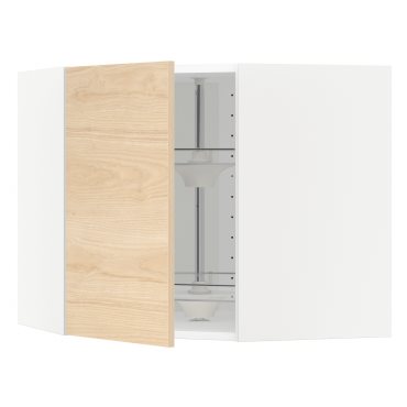 METOD, corner wall cabinet with carousel, 792.157.57