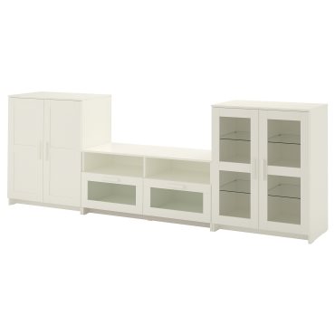 BRIMNES, TV storage combination/glass doors, 992.782.25