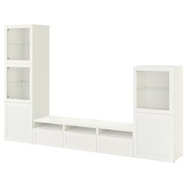 BESTÅ, TV storage combination/glass doors/drawers push open, 300x42x193 cm, 994.063.84