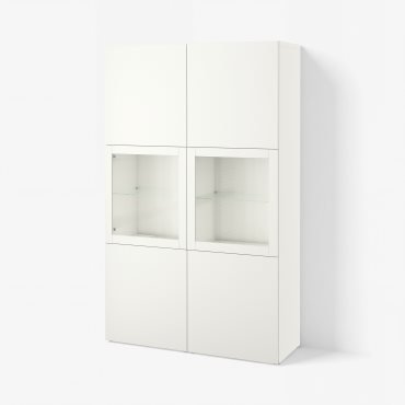 BESTÅ, σύνθεση αποθήκευσης με γυάλινες πόρτες, 120x42x193 cm, 290.594.48