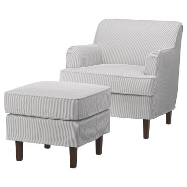 ROCKSJON, armchair with footstool, 695.146.86
