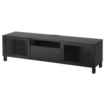 BESTÅ, έπιπλο TV με πόρτες/συρτάρι με μαλακό κλείσιμο, 180x42x48 cm, 893.291.88