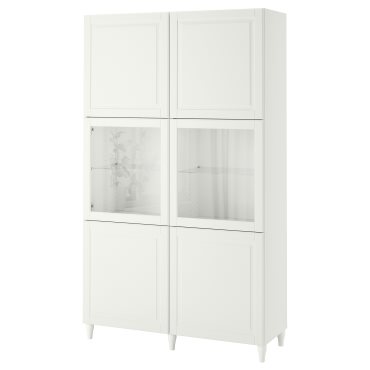 BESTÅ, storage combination w glass doors,, 120x42x193 cm, 693.849.44